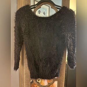 Wet Seal Black Furry Sweater Top